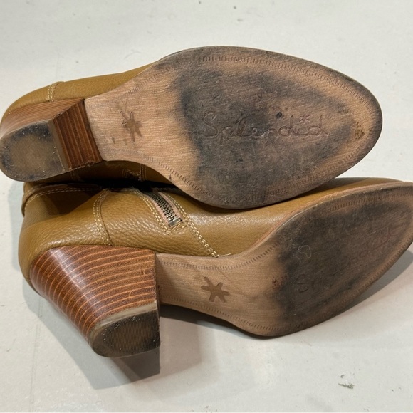 Splendid Tan Ankle Booties Western Style Zipper Closure leather Women’s Size 8 - Picture 8 of 9